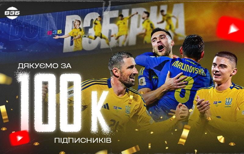 ВЗБІРНА святкує 100 000 підписників на YouTube